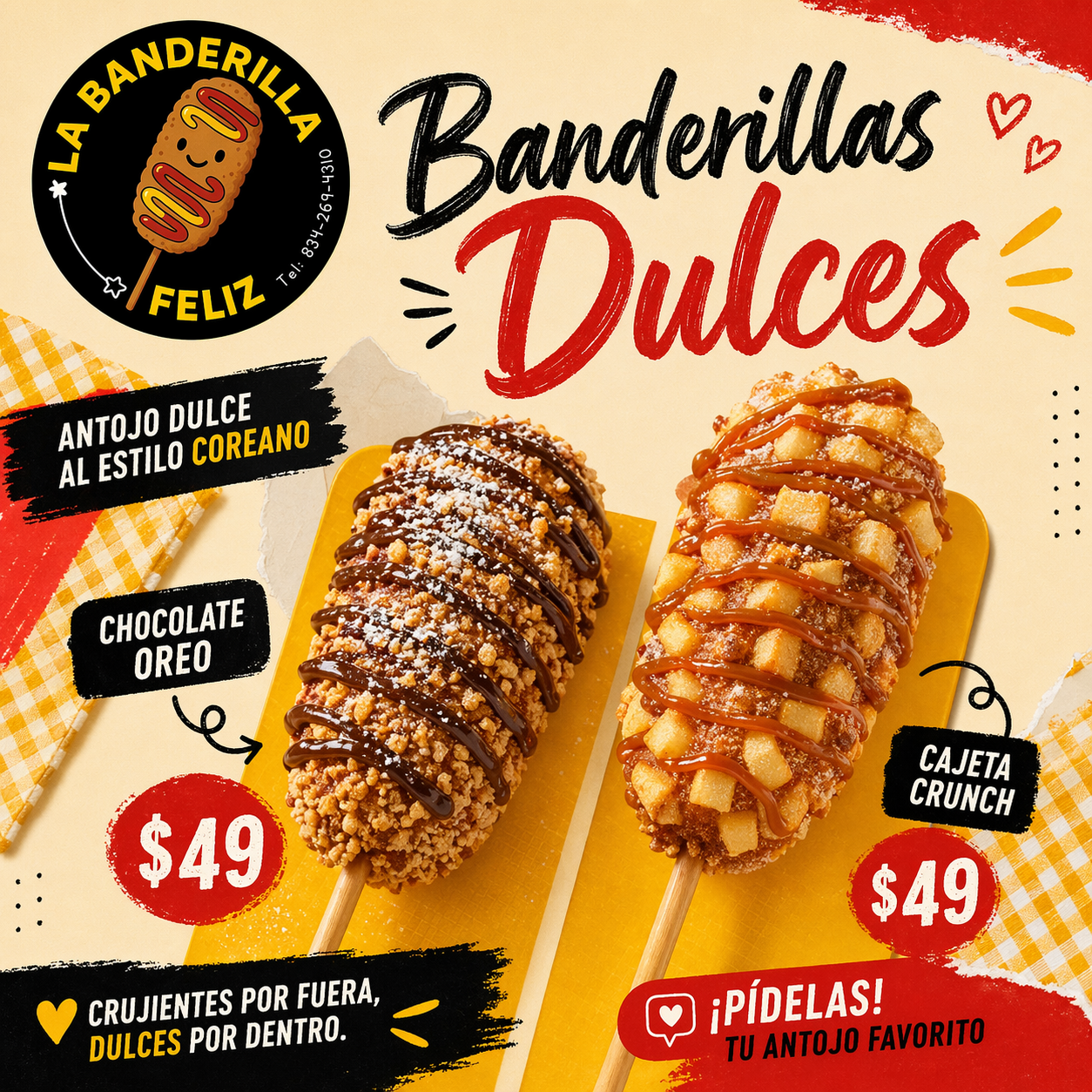 Seccion de banderillas dulces de La Banderilla Feliz